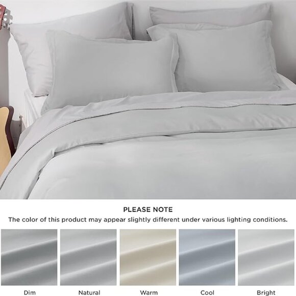 Queen Duvet with 2 Pillow cases - 90 by 90 - Silver Grey - Picture 3 of 7